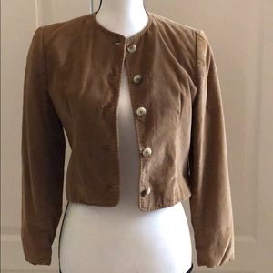 Brown Petite Cropped Corduroy Jacket Size 8P